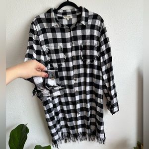 Long sleeve flannel cardigan